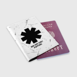 Обложка для паспорта матовая кожа Red Hot Chili Peppers glitch на светлом фоне - фото 2