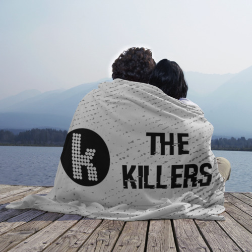 Плед 3D The Killers glitch на светлом фоне по-горизонтали, цвет 3D (велсофт) - фото 3