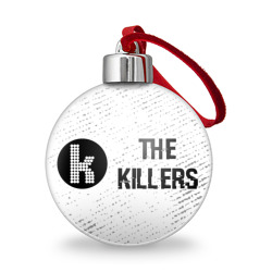 Ёлочный шар The Killers glitch на светлом фоне по-горизонтали