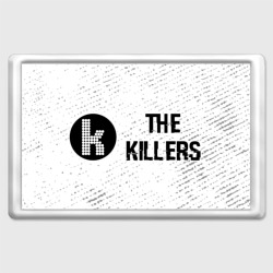 The Killers glitch на светлом фоне по-горизонтали – Магнит 45x70 с принтом купить