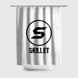 Штора 3D для ванной Skillet glitch на светлом фоне