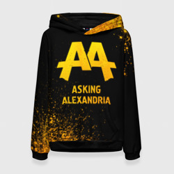 Женская толстовка 3D Asking Alexandria - gold gradient