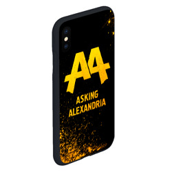 Чехол для iPhone XS Max матовый Asking Alexandria - gold gradient - фото 2