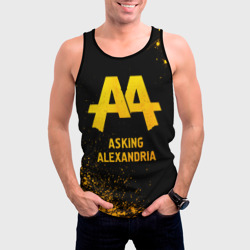 Мужская майка 3D Asking Alexandria - gold gradient - фото 2