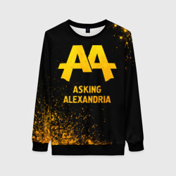 Женский свитшот 3D Asking Alexandria - gold gradient