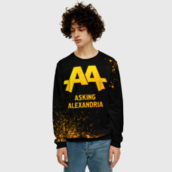 Мужской свитшот 3D Asking Alexandria - gold gradient - фото 2