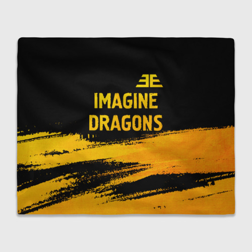 Плед 3D с принтом Imagine Dragons - gold gradient посередине, вид спереди #2