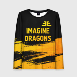 Женский лонгслив 3D Imagine Dragons - gold gradient посередине