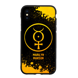 Чехол для iPhone XS Max матовый Marilyn Manson - gold gradient