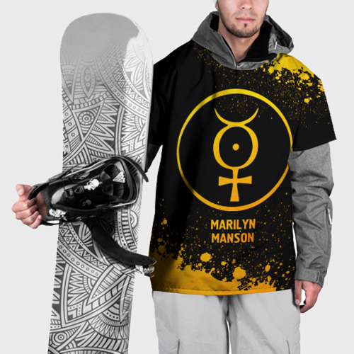 Накидка на куртку 3D Marilyn Manson - gold gradient, цвет 3D печать