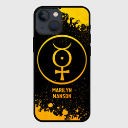 Чехол для iPhone 13 mini Marilyn Manson - gold gradient