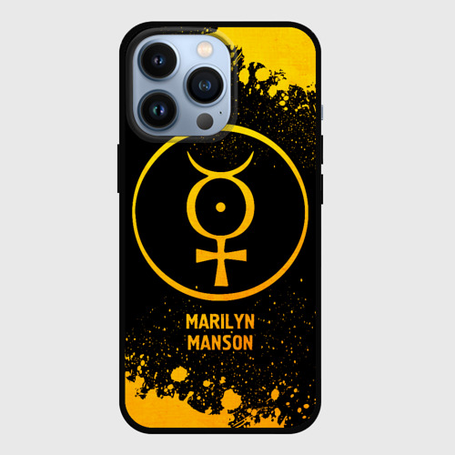 Чехол для iPhone 13 Pro Marilyn Manson - gold gradient