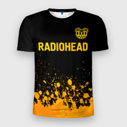 Мужская футболка 3D Slim Radiohead - gold gradient посередине