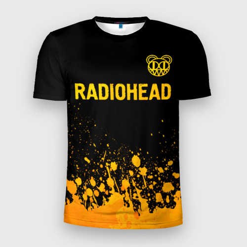 Мужская футболка 3D Slim Radiohead - gold gradient посередине, цвет 3D печать