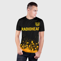 Мужская футболка 3D Slim Radiohead - gold gradient посередине - фото 2