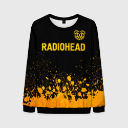 Мужской свитшот 3D Radiohead - gold gradient посередине