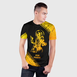 Мужская футболка 3D Slim Iron Maiden - gold gradient - фото 2