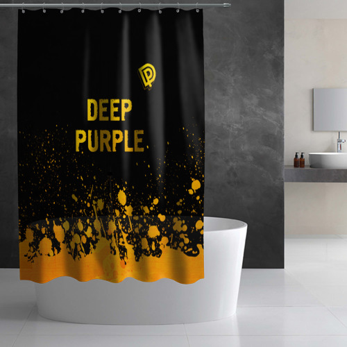 Штора 3D для ванной Deep Purple - gold gradient посередине - фото 2