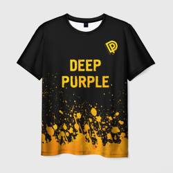 Мужская футболка 3D Deep Purple - gold gradient посередине