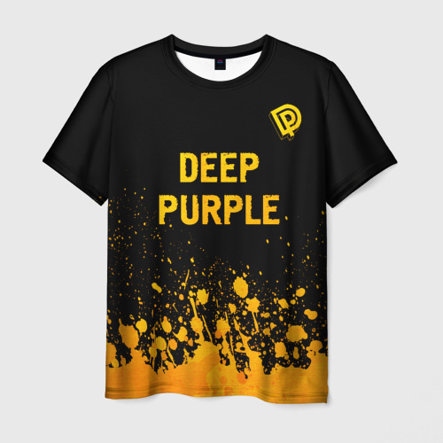 Мужская футболка 3D Deep Purple - gold gradient посередине, цвет 3D печать