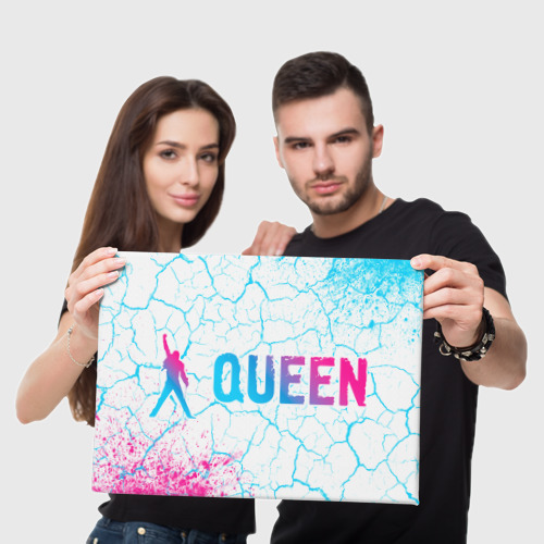 Холст прямоугольный Queen neon gradient style по-горизонтали, цвет 3D печать - фото 5