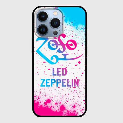 Чехол для iPhone 13 Pro Led Zeppelin neon gradient style