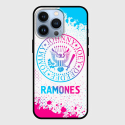 Чехол для iPhone 13 Pro Ramones neon gradient style