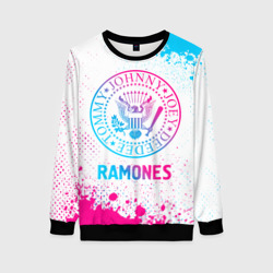 Женский свитшот 3D Ramones neon gradient style