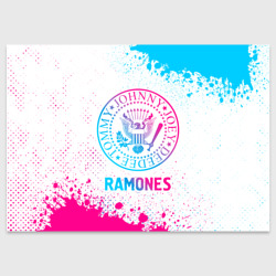 Поздравительная открытка Ramones neon gradient style