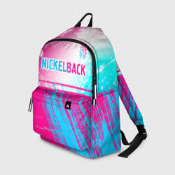 Рюкзак 3D Nickelback neon gradient style посередине