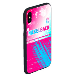 Чехол для iPhone XS Max матовый Nickelback neon gradient style посередине - фото 2