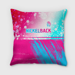 Подушка 3D Nickelback neon gradient style посередине