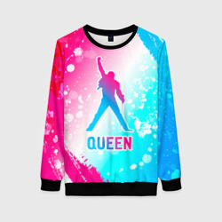 Женский свитшот 3D Queen neon gradient style