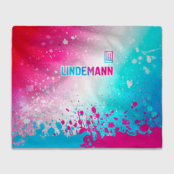 Плед 3D Lindemann neon gradient style посередине