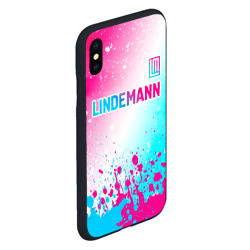 Чехол для iPhone XS Max матовый Lindemann neon gradient style посередине - фото 2