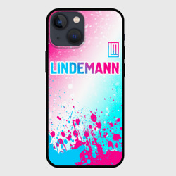 Чехол для iPhone 13 mini Lindemann neon gradient style посередине