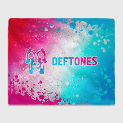 Плед 3D Deftones neon gradient style по-горизонтали