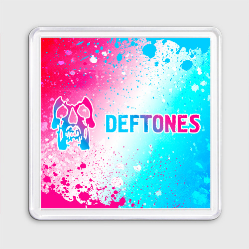 Магнит 55*55 Deftones neon gradient style по-горизонтали