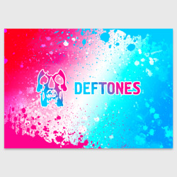 Поздравительная открытка Deftones neon gradient style по-горизонтали