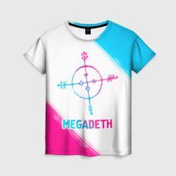 Женская футболка 3D Megadeth neon gradient style