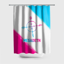 Штора 3D для ванной Megadeth neon gradient style