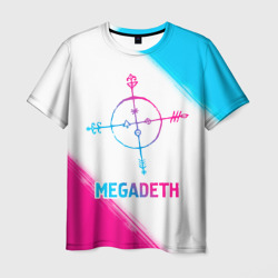 Мужская футболка 3D Megadeth neon gradient style