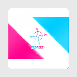 Магнит виниловый Квадрат Megadeth neon gradient style
