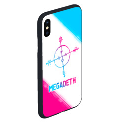 Чехол для iPhone XS Max матовый Megadeth neon gradient style - фото 2