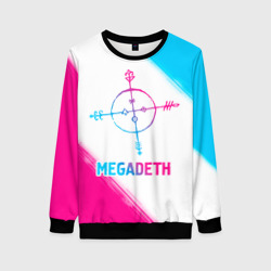 Женский свитшот 3D Megadeth neon gradient style