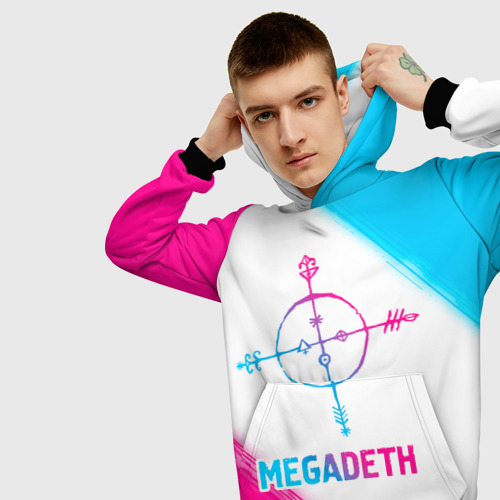 Мужская толстовка 3D Megadeth neon gradient style, цвет черный - фото 5