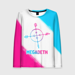 Женский лонгслив 3D Megadeth neon gradient style
