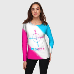 Женский лонгслив 3D Megadeth neon gradient style - фото 2