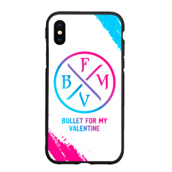 Чехол для iPhone XS Max матовый Bullet For My Valentine neon gradient style