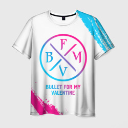 Мужская футболка 3D Bullet For My Valentine neon gradient style